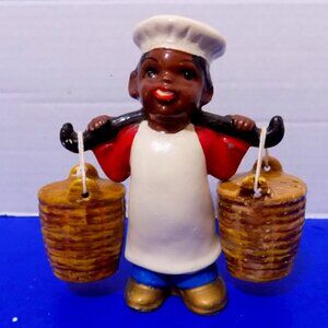 Vintage Black American Baker Cook Chef Salt and Pepper Shakers Japan